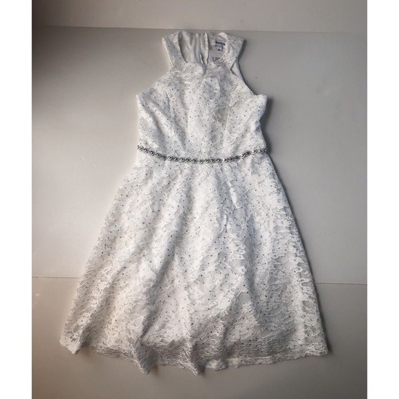 Speechless Kids Embellished Glitter Lace Bodice Dress Big Girls  Size 10 - Picture 10 of 12